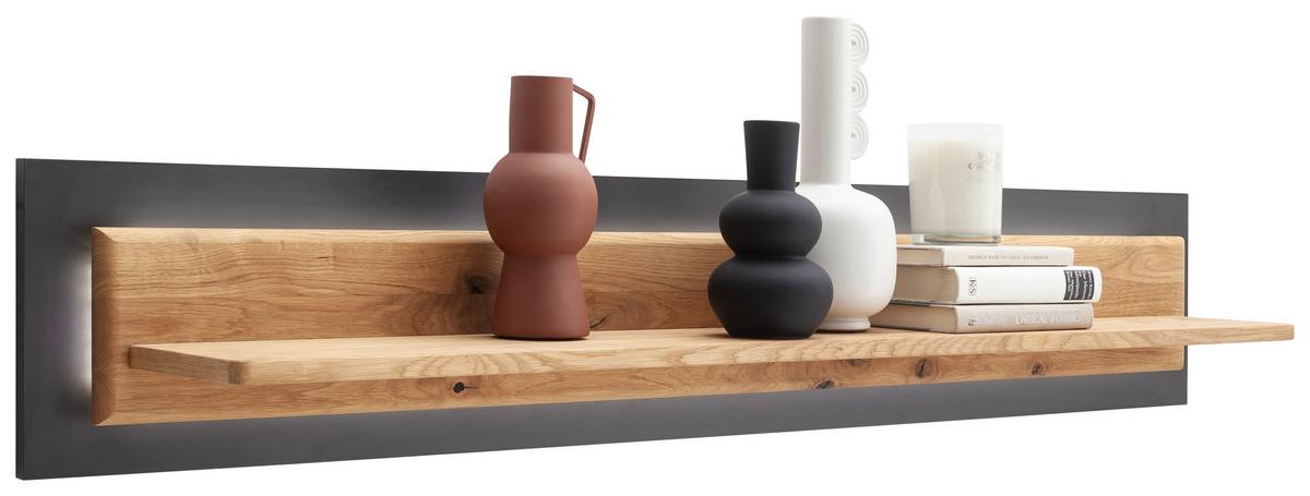 Wandboard Anthrazit, Wildeiche, B:150 cm - Wildeiche/Anthrazit, Design, Holz/Holzwerkstoff (150/26/23cm) - MID.YOU