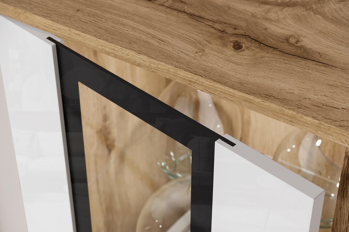 OBÝVACIA STENA CARO - čierna/biela s vysokým leskom, Trend, kompozitné drevo/plast (262/141,9/33cm) - Livetastic