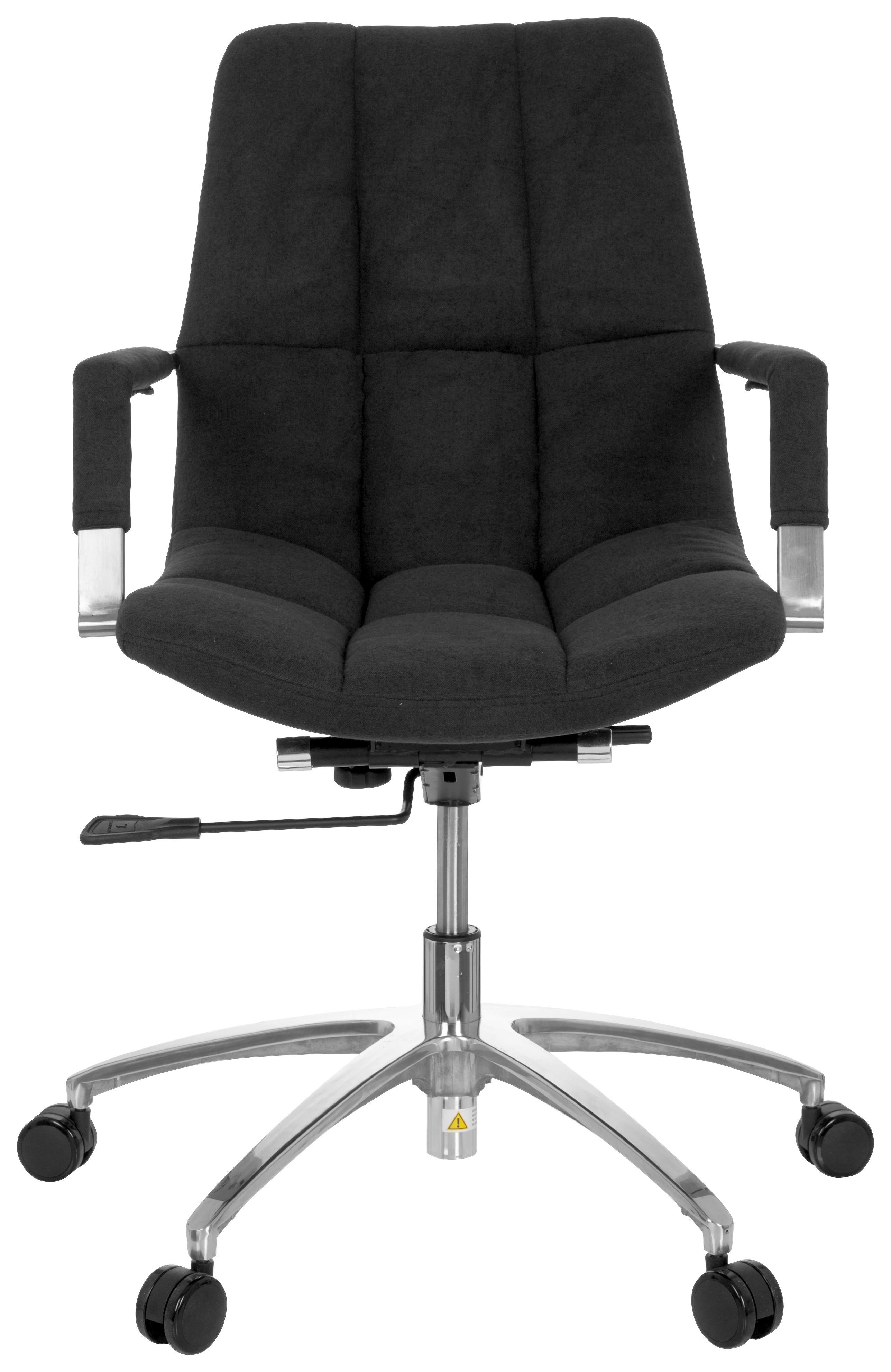 Drehstuhl Saranto Schwarz - Silberfarben/Schwarz, MODERN, Kunststoff/Textil (58/102/60cm) - MID.YOU