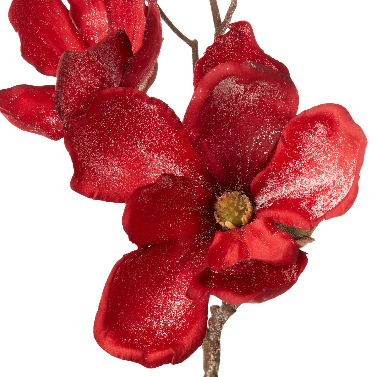 Kunstpflanze Magnolie Dunkelrot H: 50 Cm Dowe Rot - Braun/Dunkelrot, Basics, Kunststoff/Textil (50cm)