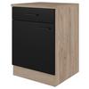 Küchenunterschrank Capri 60 Cm Eiche/schwarz: - Eichefarben/Schwarz, KONVENTIONELL, Holzwerkstoff (60/85/57cm) - FlexWell