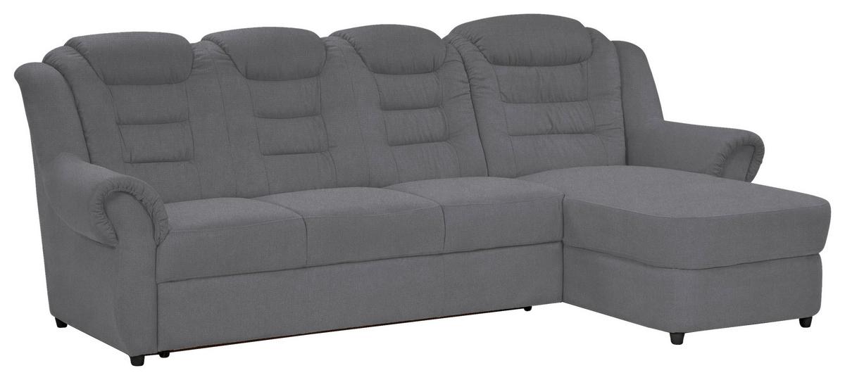 Ecksofa Boston Dunkelgrau Chenille - Dunkelgrau/Schwarz, KONVENTIONELL, Textil (262/165cm) - Livetastic