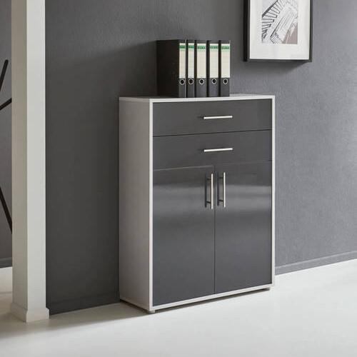 Aktenschrank Office Edition - Anthrazit Hochglanz/Grau, MODERN, Holzwerkstoff (84,5/114/33cm) - MID.YOU