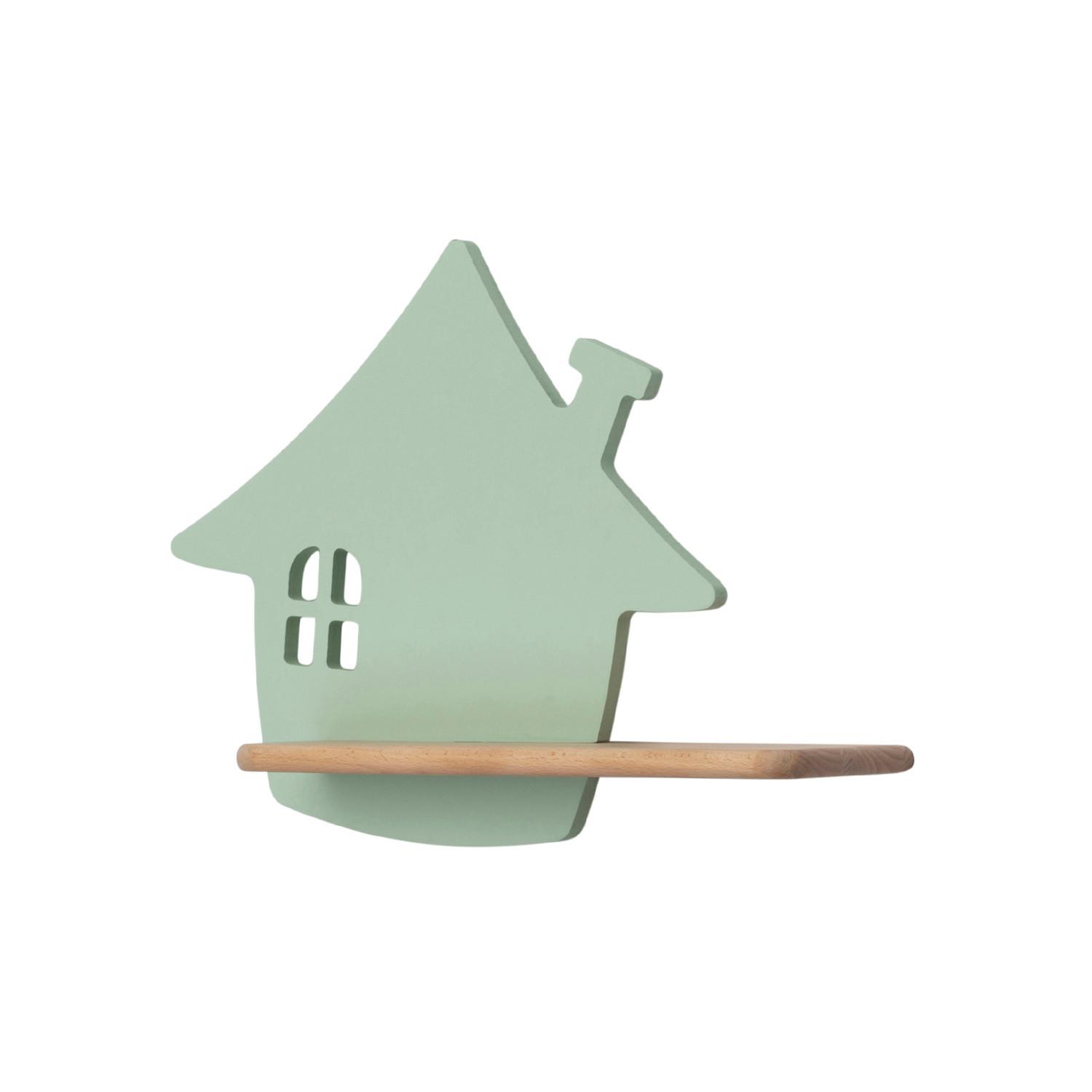 Kinderwandleuchte 21-84866 House - Mintgrün, Basics, Holz/Holzwerkstoff (35/12/26cm)