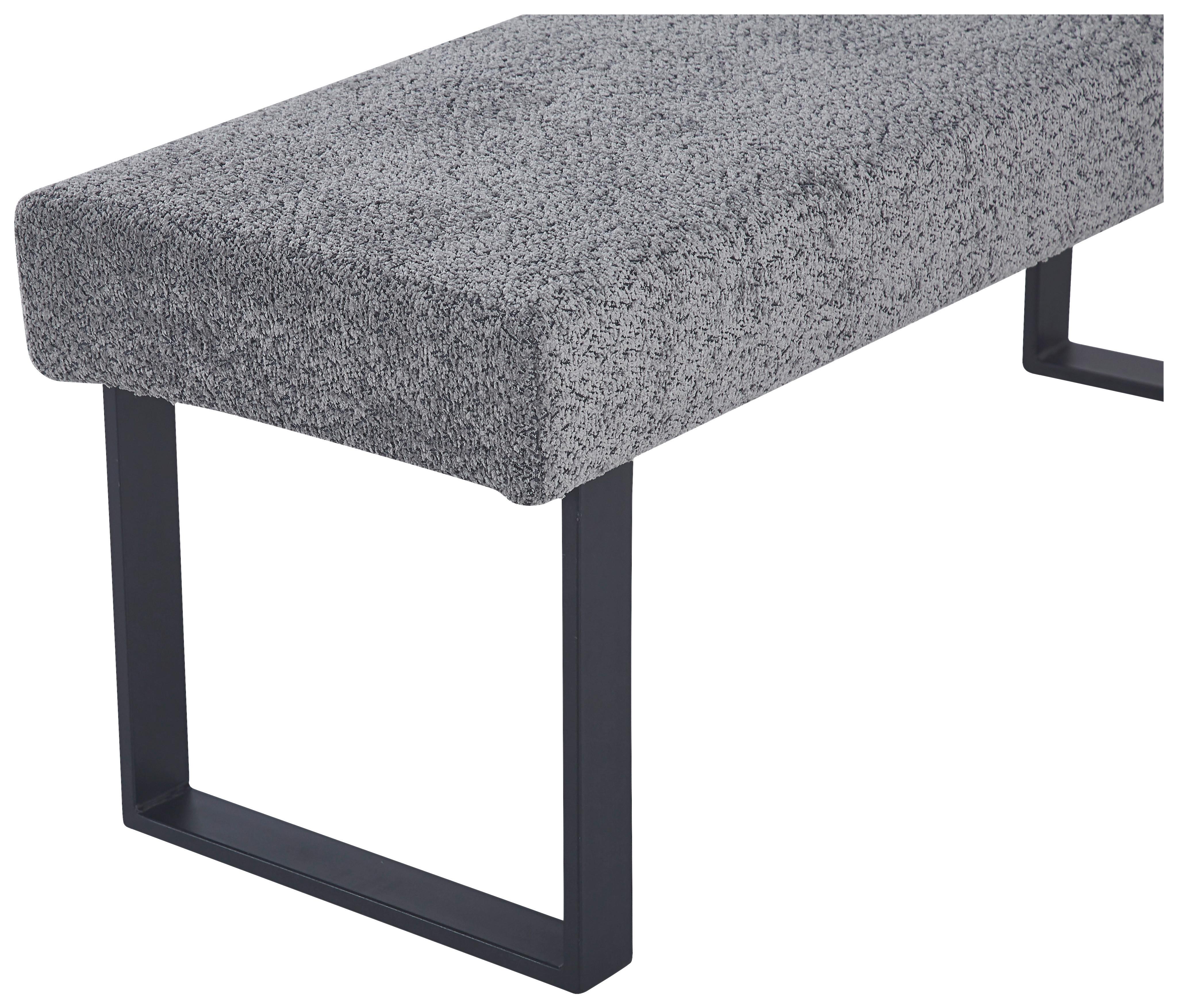 Sitzbank Kea Ohne Lehne Beige, B: 140 Cm - Schwarz/Grau, KONVENTIONELL, Textil/Metall (140/49/47cm) - MID.YOU