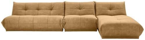 Ecksofa Giselle Hellbraun S: 390x185 Cm - Hellbraun, Trend, Textil (390/185cm) - Livetastic