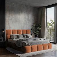 Polsterbett Cherry Chenille Rostfarben, Lf: 180x200 cm - Rostfarben/Schwarz, MODERN, Holz/Holzwerkstoff (180/200cm) - MID.YOU