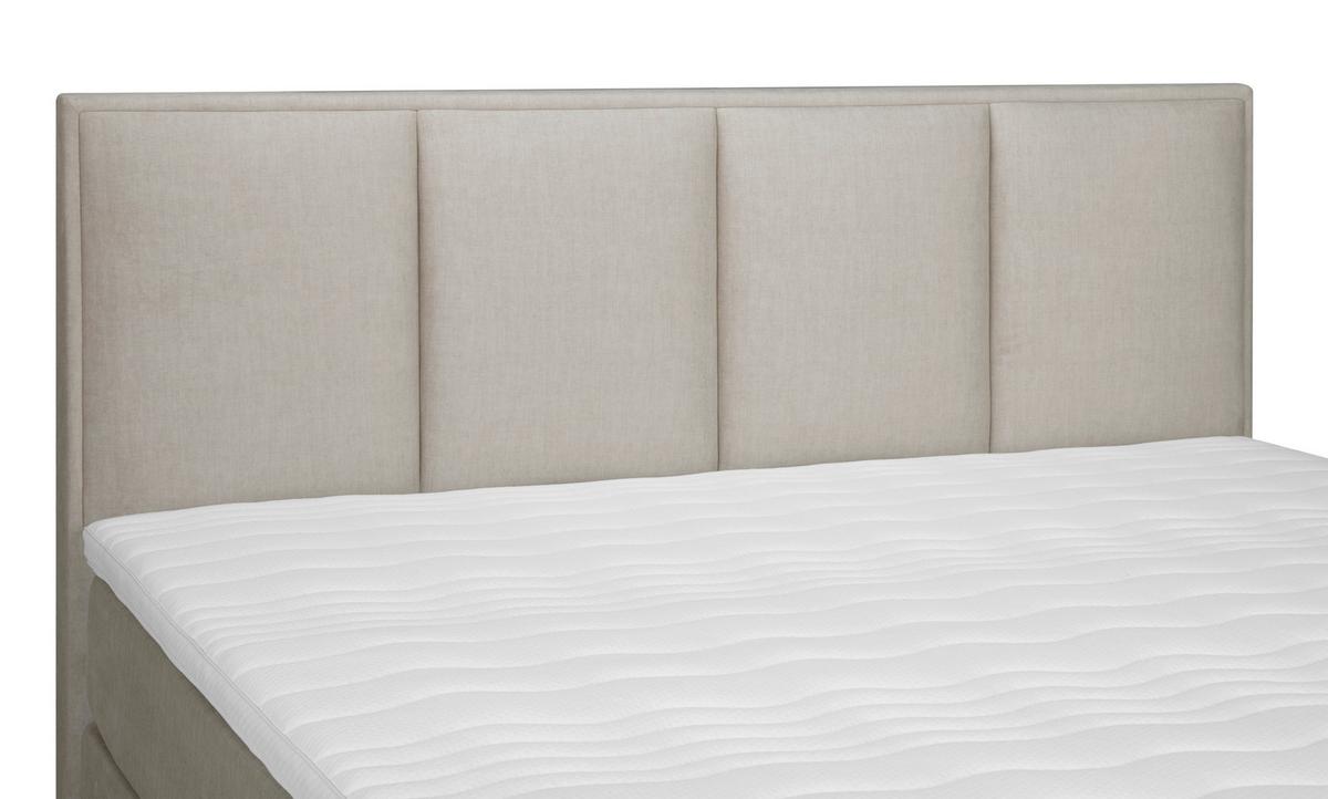 Boxspringbett Graz 140x200 cm Beige inkl. Topper - Beige/Alufarben, MODERN, Textil (140/200cm) - MID.YOU