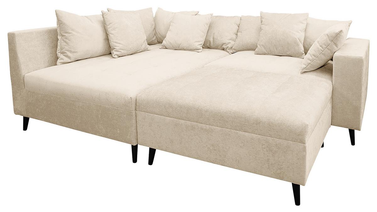 Ecksofa Pruno, Beige S: 174x247 Cm - Beige/Schwarz, Design, Textil (174/247cm) - MID.YOU