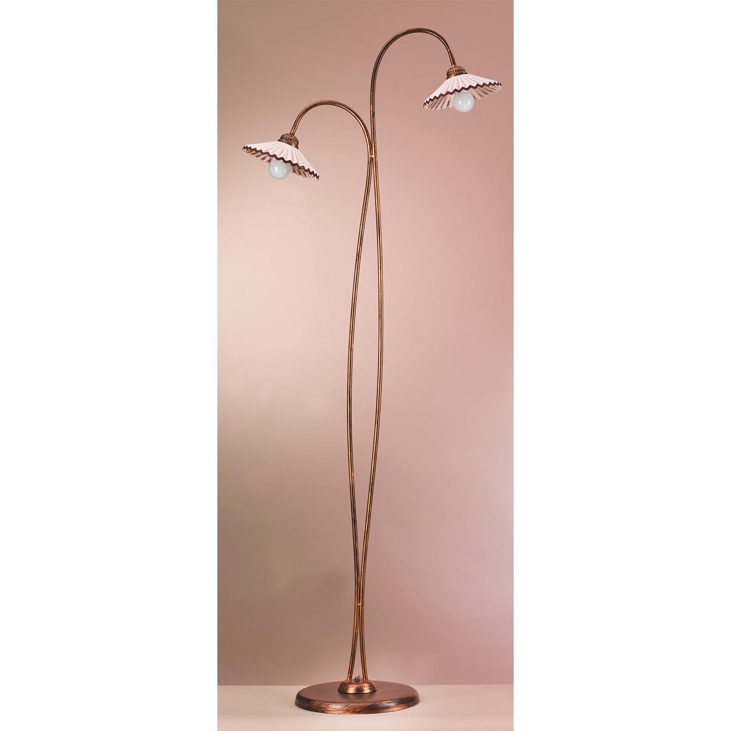 Stehleuchte 4257/Pt2 - Bernsteinfarben/Bronzefarben, KONVENTIONELL, Keramik/Metall (55/42/180cm)