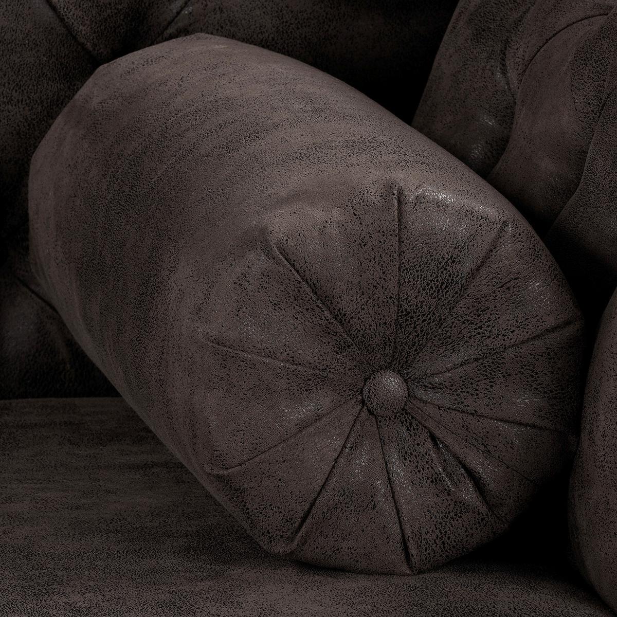 Récamiere Pako Schwarz B: 185cm - Schwarz/Braun, Design, Textil (185/93/75cm) - Livetastic