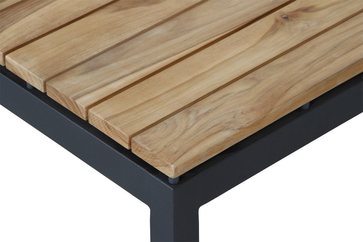 Loungetisch H16598 - Anthrazit/Teakfarben, MODERN, Holz/Metall (73,5/73,5/31,5cm) - Siena Garden