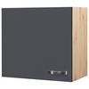 Küchenoberschrank Shadow 60 Cm Grau/eiche Dekor 1 Drehtür - Dunkelgrau/Eiche San Remo, MODERN, Holzwerkstoff (60/54/32cm)