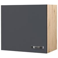 Küchenoberschrank Shadow 60 Cm Grau/eiche Dekor 1 Drehtür - Dunkelgrau/Eiche San Remo, MODERN, Holzwerkstoff (60/54/32cm)