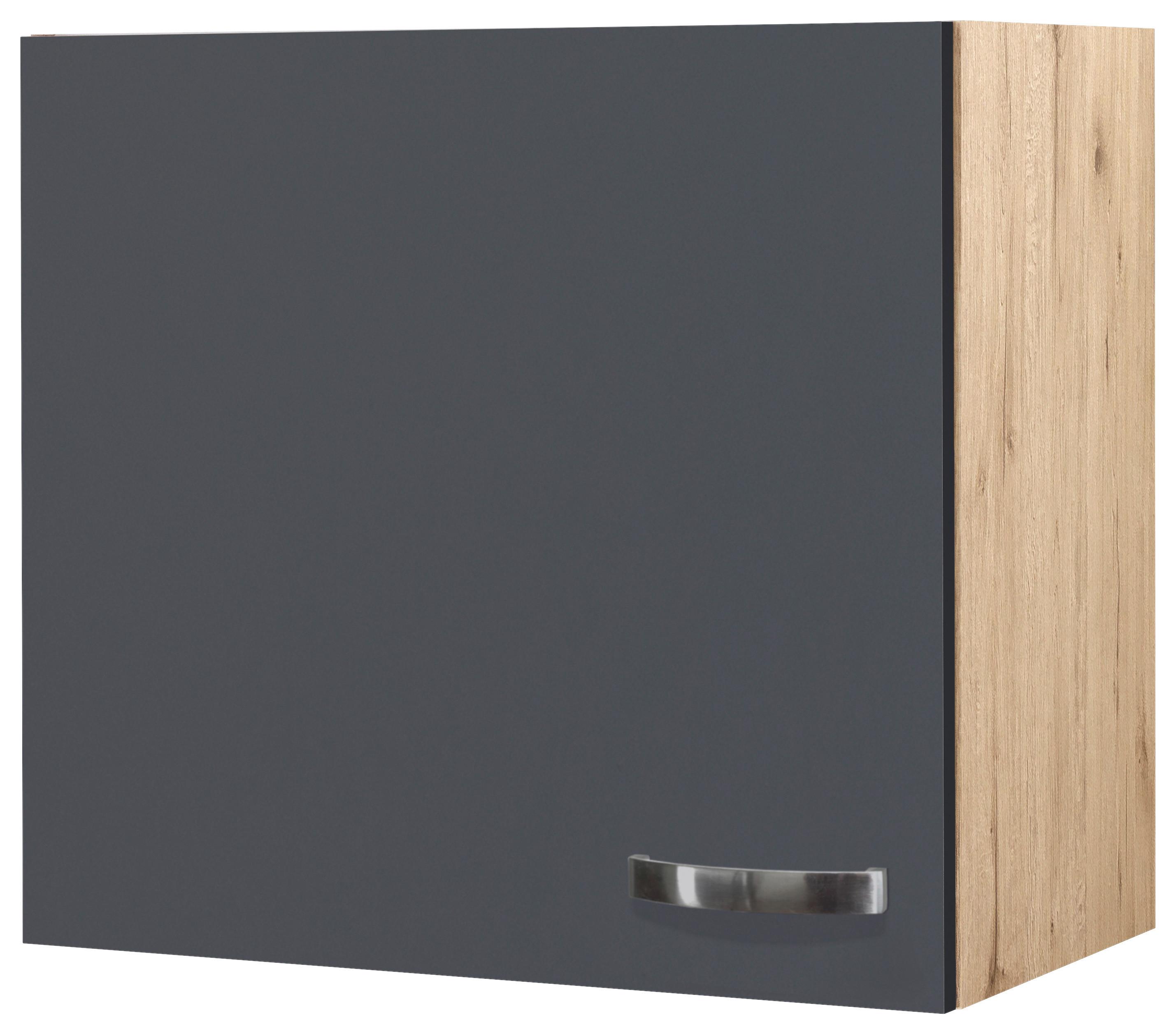 Küchenoberschrank Shadow 60 cm Grau/Eiche Dekor 1 Drehtür