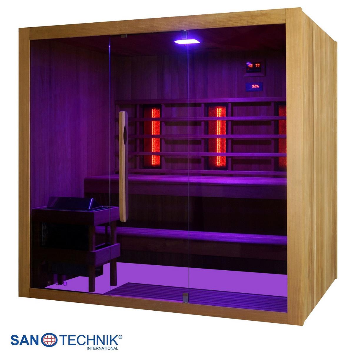 Sauna- und Infrarotkabine Kotka Naturfarben B: 150 cm - Naturfarben, KONVENTIONELL, Holz (200/150/190cm) - Sanotechnik