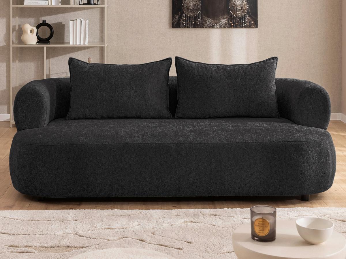 3-sitzer-sofa Ferro Schwarz B: 200 Cm - Schwarz, Design, Textil (200/76/96cm) - Livetastic