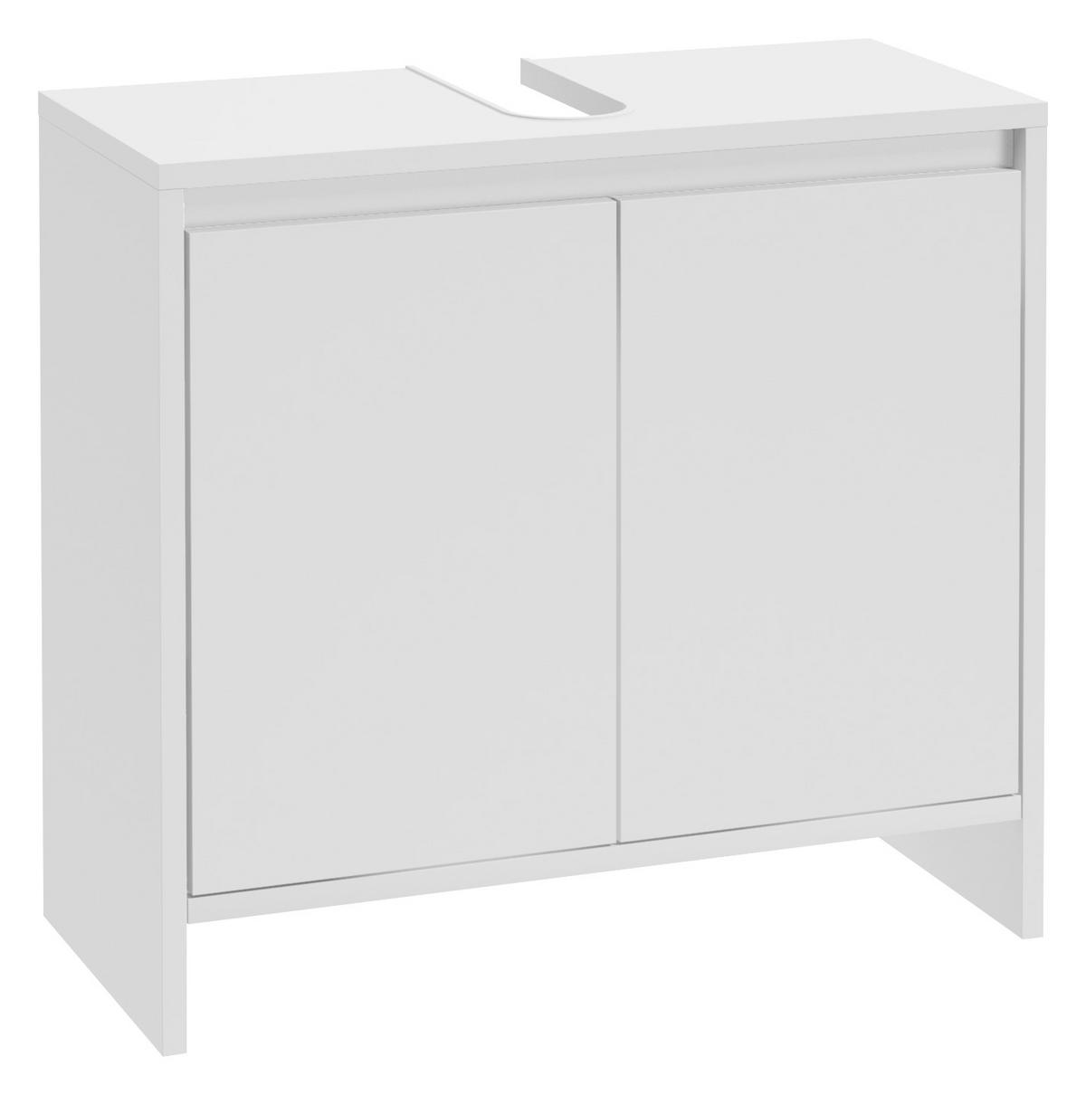 Waschbeckenunterschrank Slito B: 60cm Weiß - Anthrazit/Weiß, Basics, Holzwerkstoff (60/55/28cm) - MID.YOU