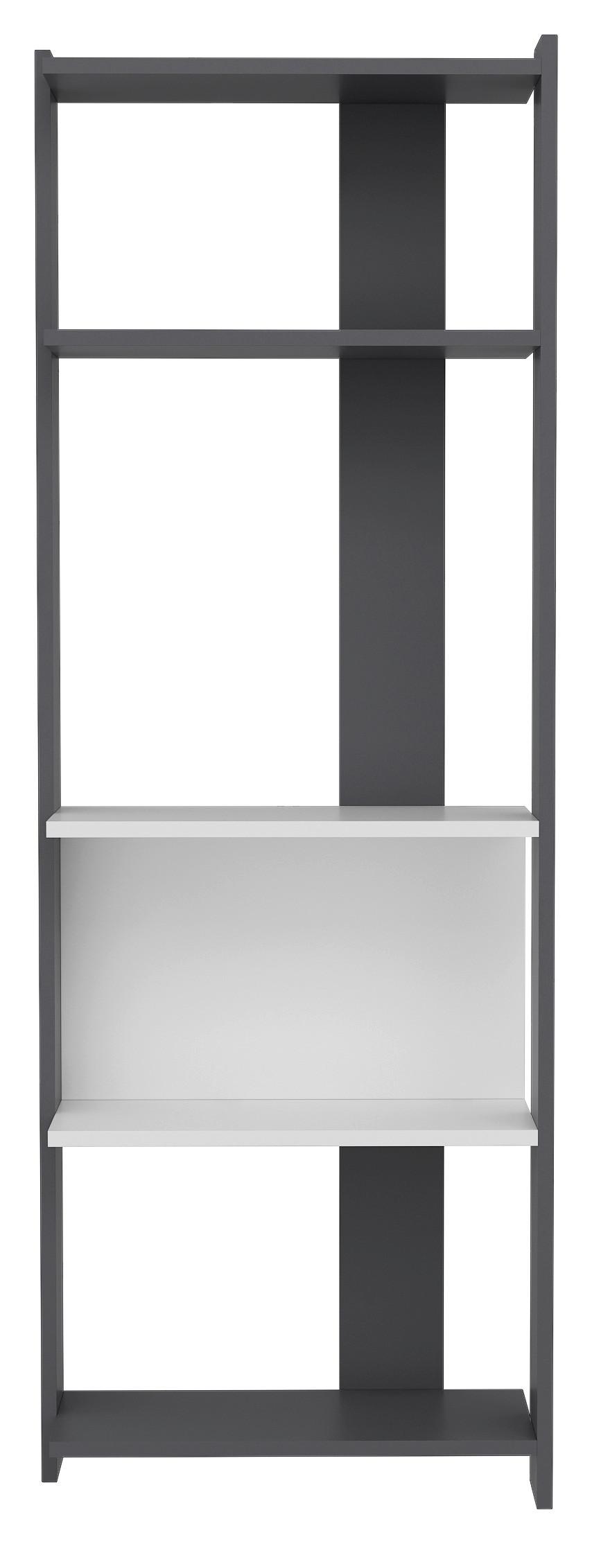REGÁL ABIS - čierna/biela, Design, kompozitné drevo (58,6/165/26,8cm) - MID.YOU