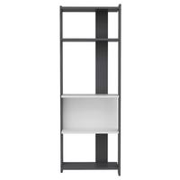 REGÁL ABIS - bílá/černá, Design, kompozitní dřevo (58,6/165/26,8cm) - MID.YOU
