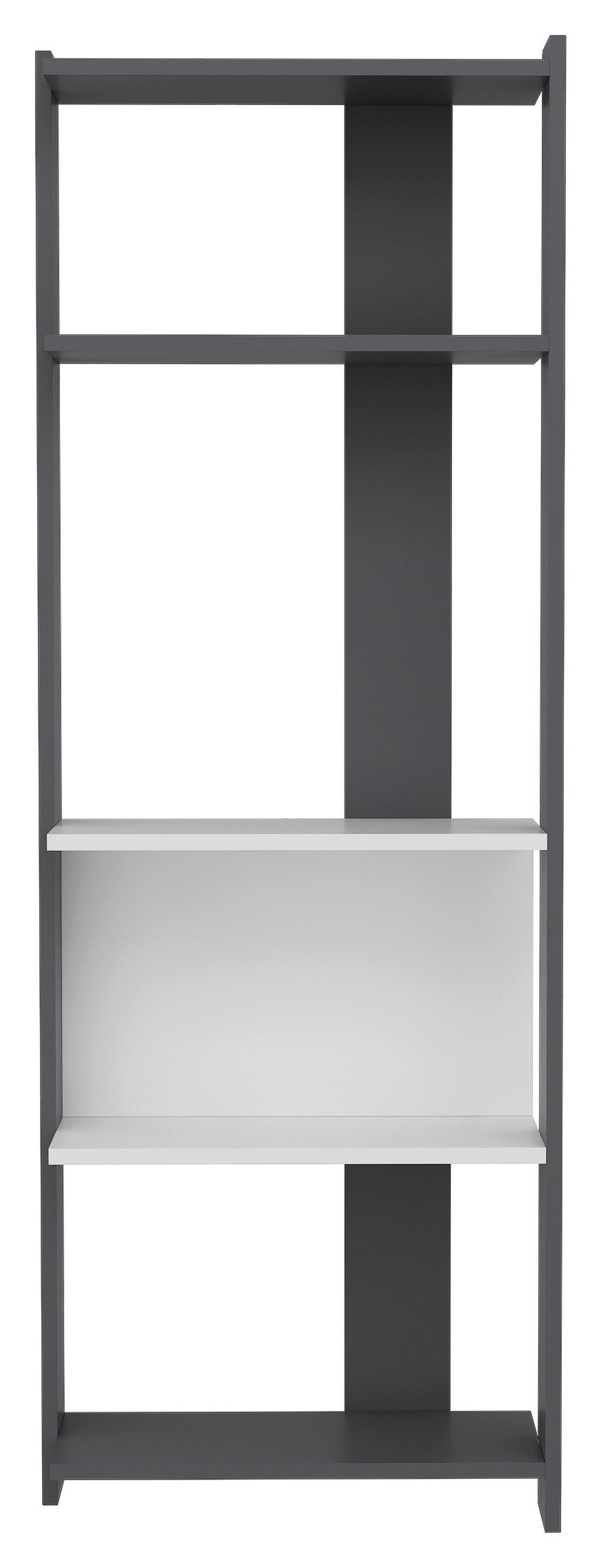 REGÁL ABIS - bílá/černá, Design, kompozitní dřevo (58,6/165/26,8cm) - MID.YOU