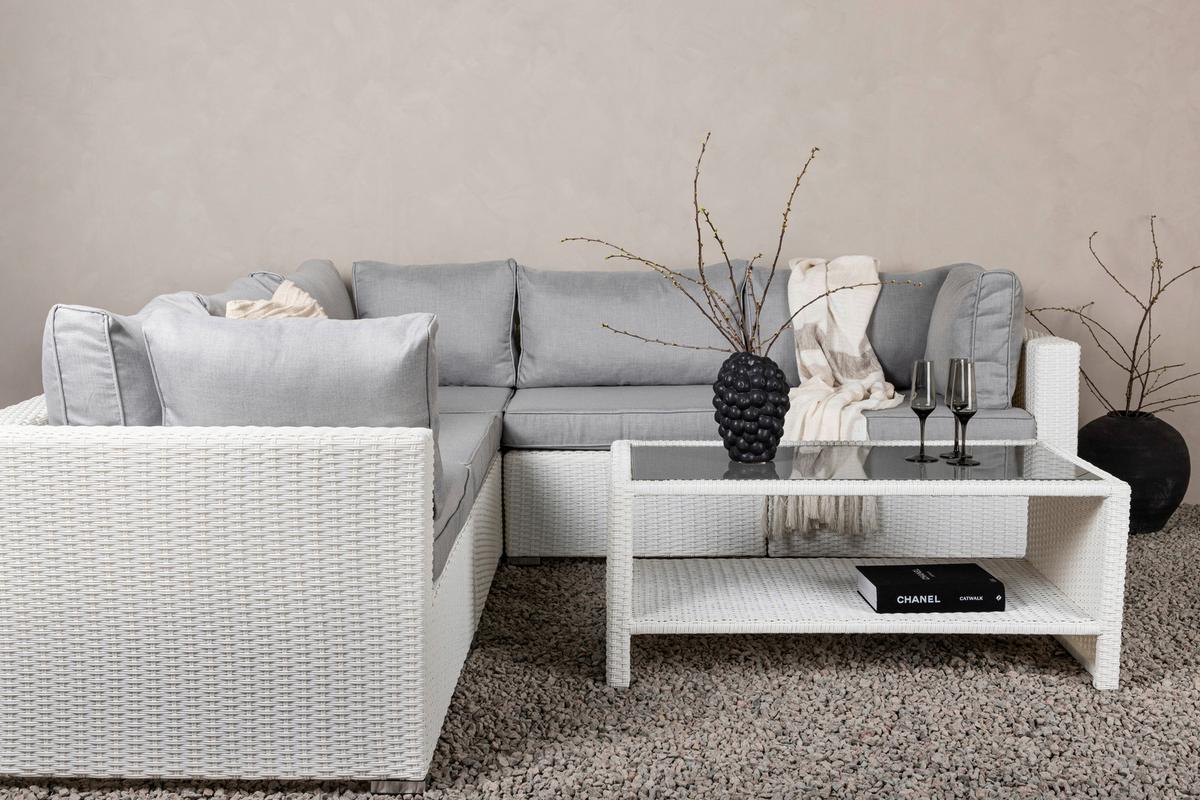 Loungegarnitur Amazon - Hellgrau, KONVENTIONELL, Kunststoff (87/249cm) - Gardenson