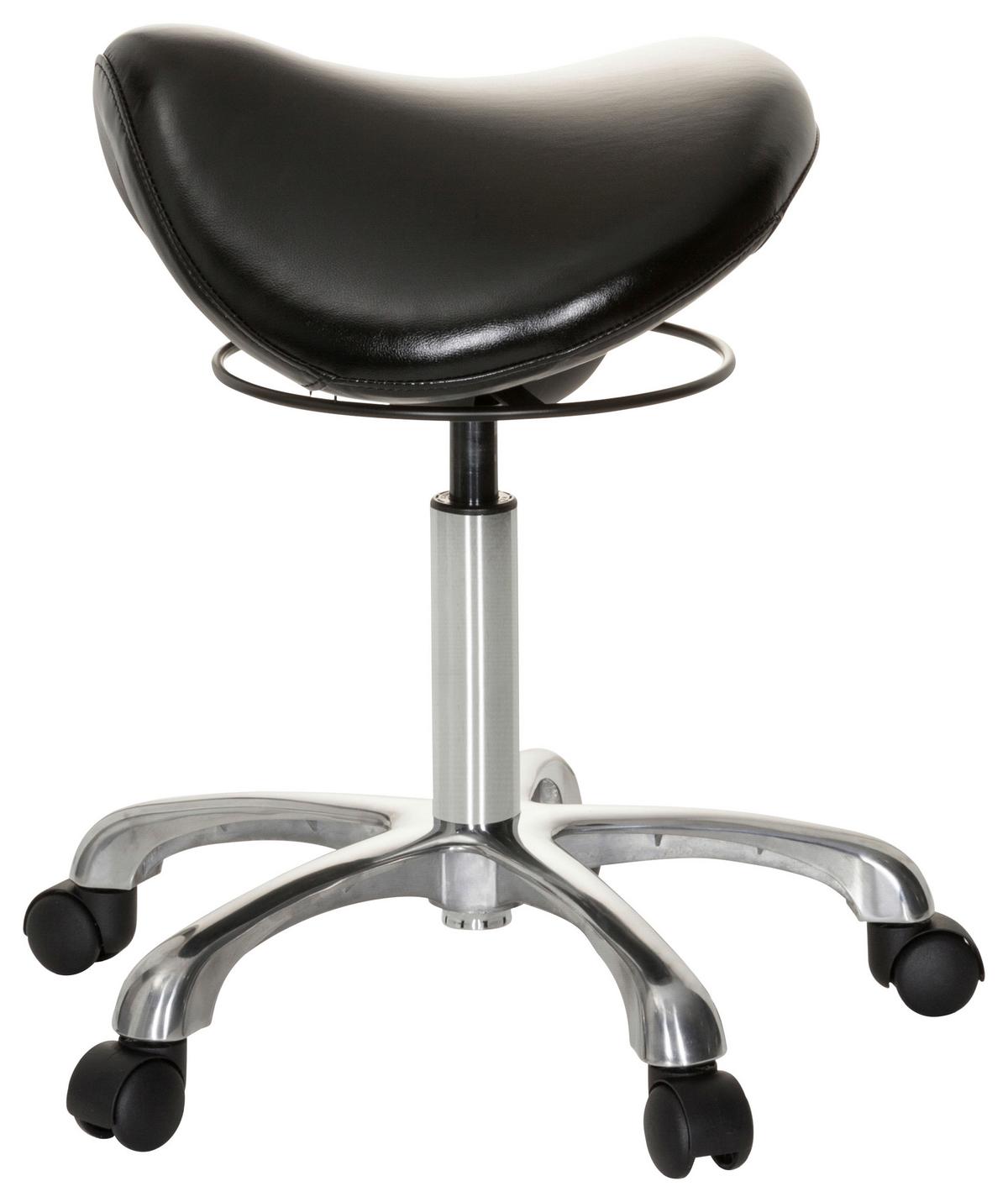 Bürohocker Ortho Sit Schwarz Bis 110 Kg - Silberfarben/Schwarz, Basics, Kunststoff/Textil (56/54/56cm) - MID.YOU