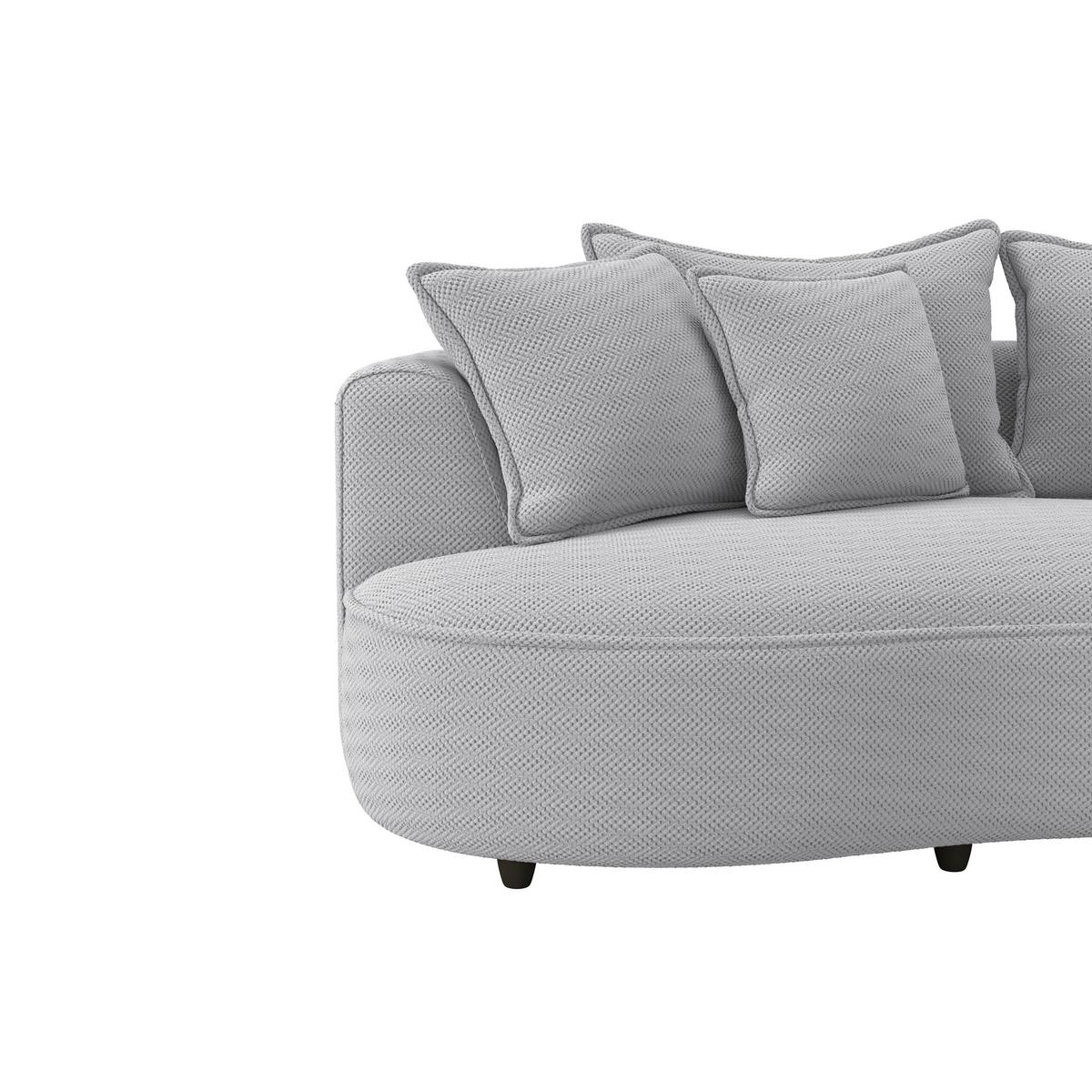 Ecksofa Levi - Hellgrau/Schwarz, MODERN, Textil (287/168cm)