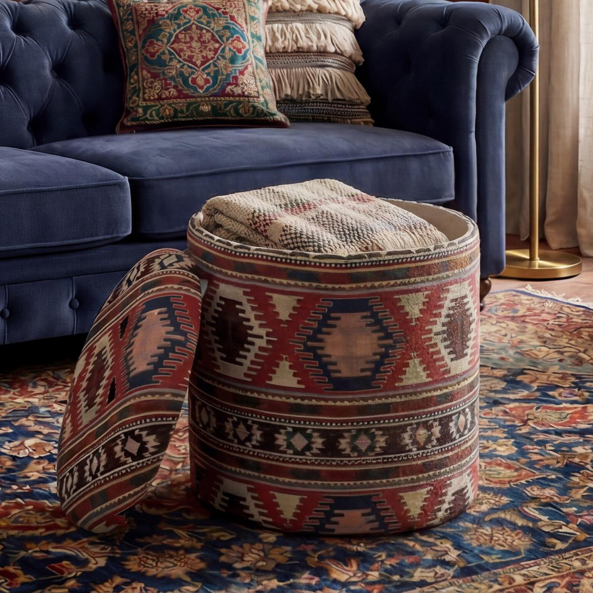 Taburet, š: 40 cm - vícebarevná, Design, textil (40/45/40cm) - Livetastic