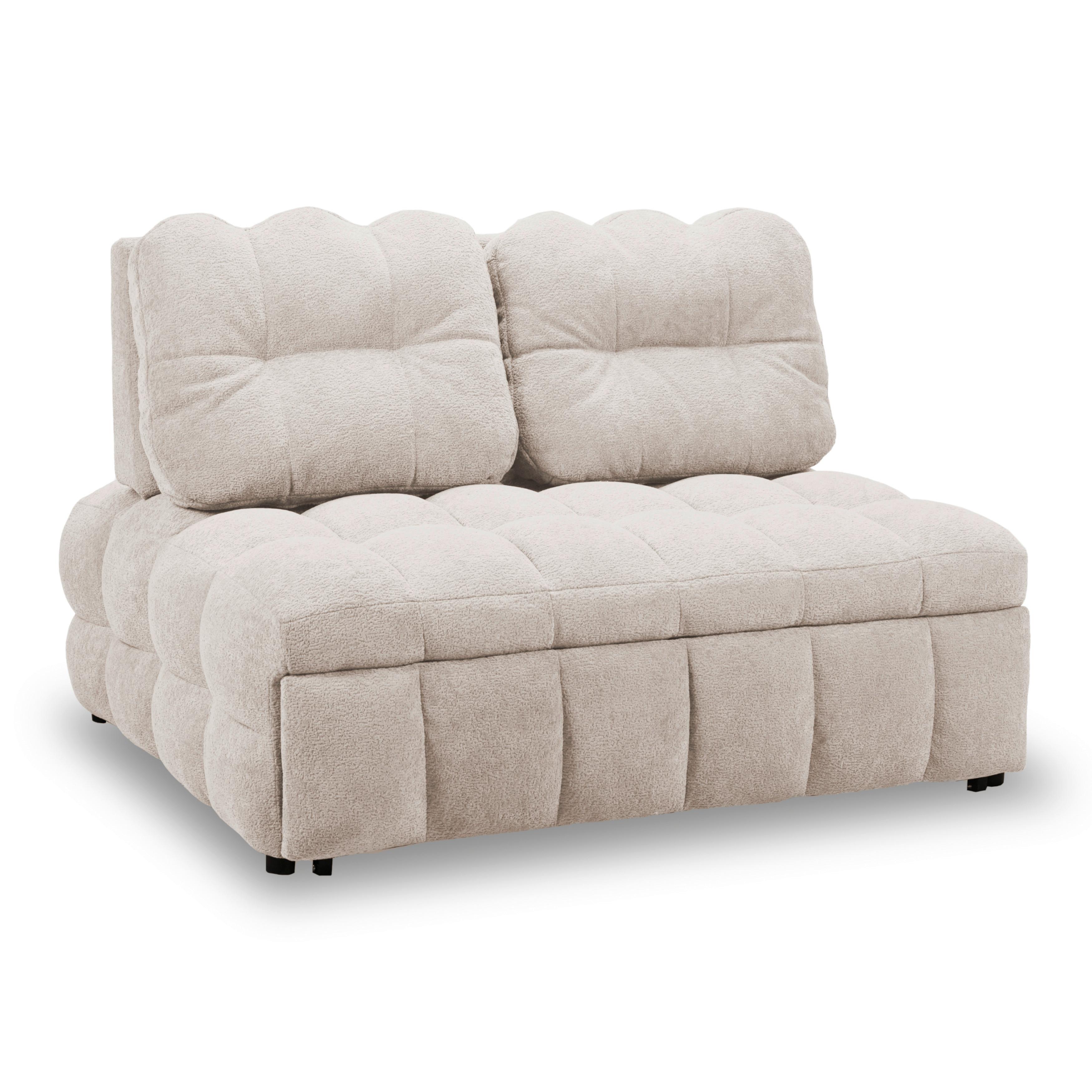 Rozkladacia pohovka LIARA, béžová, 2-dielna sada - čierna/béžová, Modern, kov/drevo (137/87/110cm) - Bessagi Home