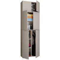 Mehrzweckschrank Lona XXL Grau Stehend BxH: 70/223 cm - Schwarz/Grau, MODERN, Holzwerkstoff (70/223/39cm) - MID.YOU