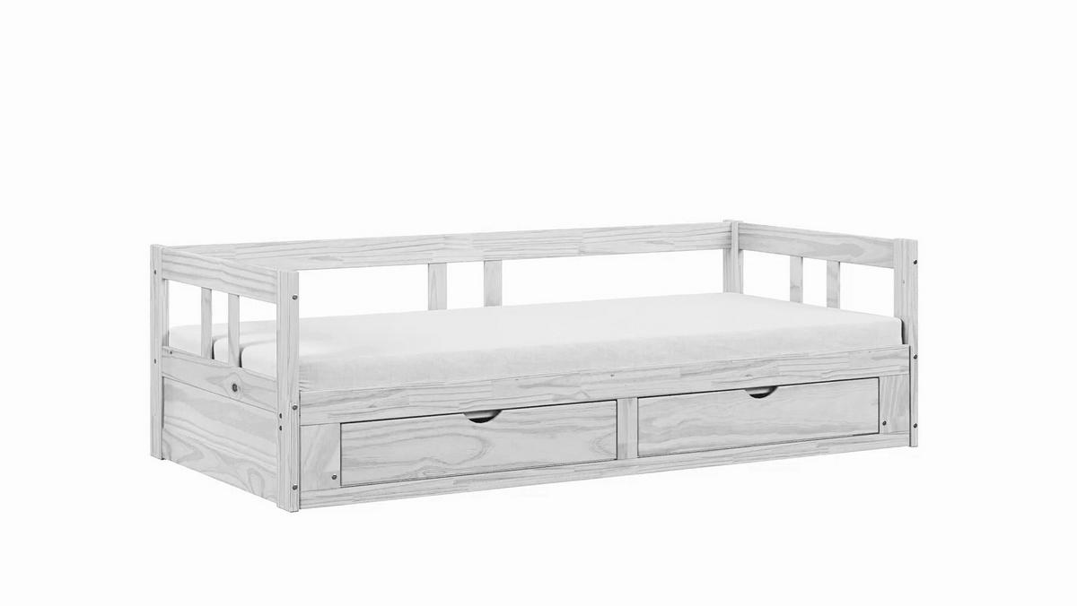Ausziehbett Kiefer +lattenrost 90x200 cm Livio Natur - Naturfarben, MODERN, Holz/Holzwerkstoff (90/200cm) - MID.YOU