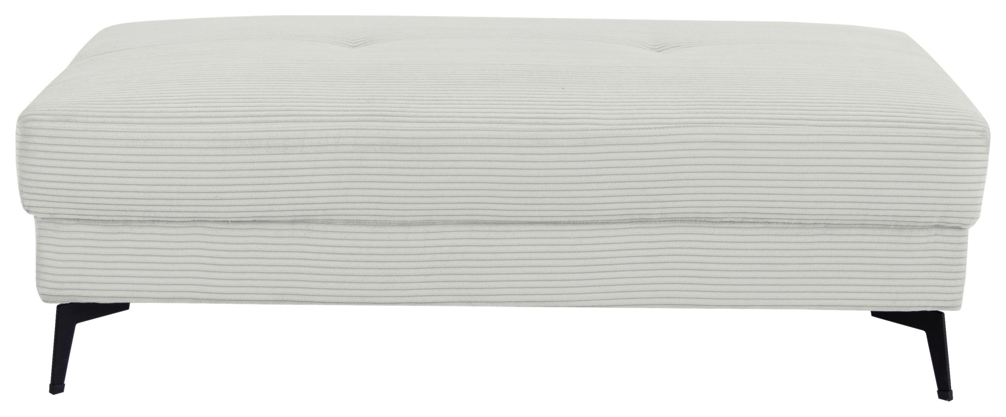 Hocker Zero Cremeweiß B: 140 cm - Creme/Schwarz, Trend, Textil (140/46/80cm)