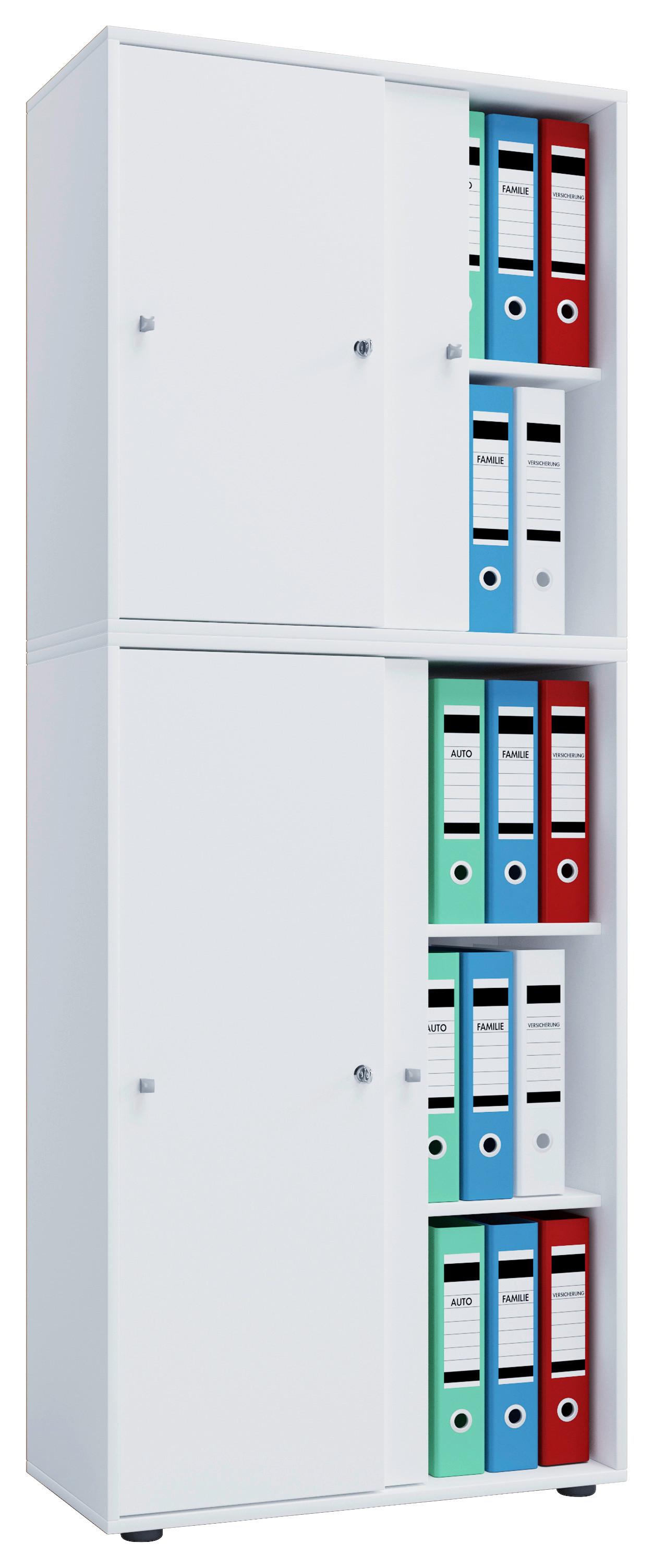 Aktenschrank Versperrbar Lona Xxl Weiß B 70 Cm - Weiß, Basics, Holzwerkstoff (70/183/37cm) - MID.YOU