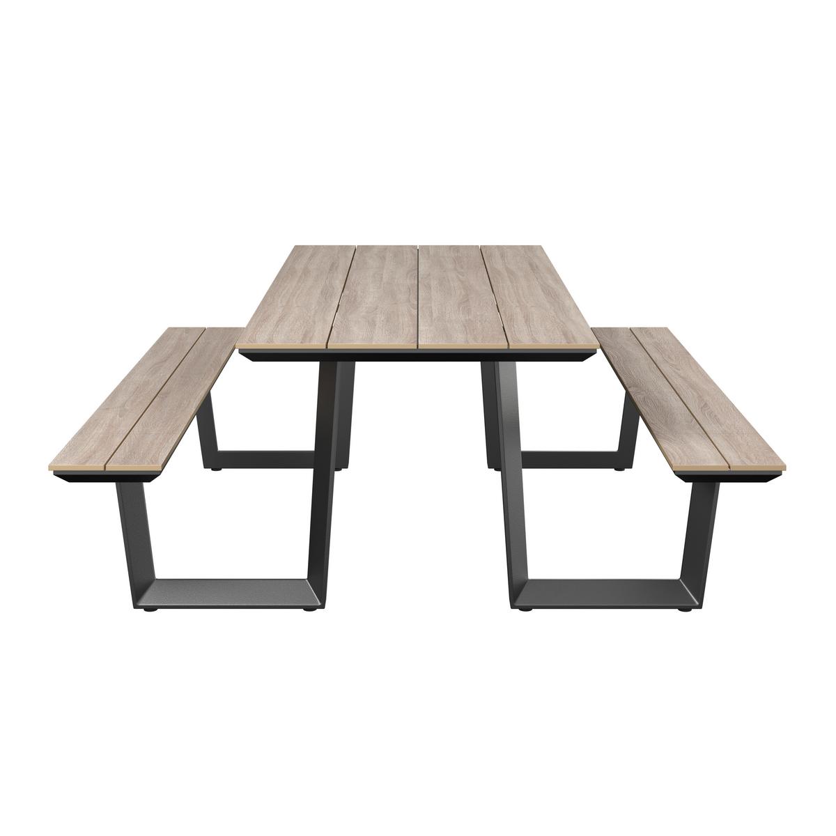 Gartenset Triest - Anthrazit/Beige, MODERN, Kunststoff/Metall (190/75/182cm) - Beldano