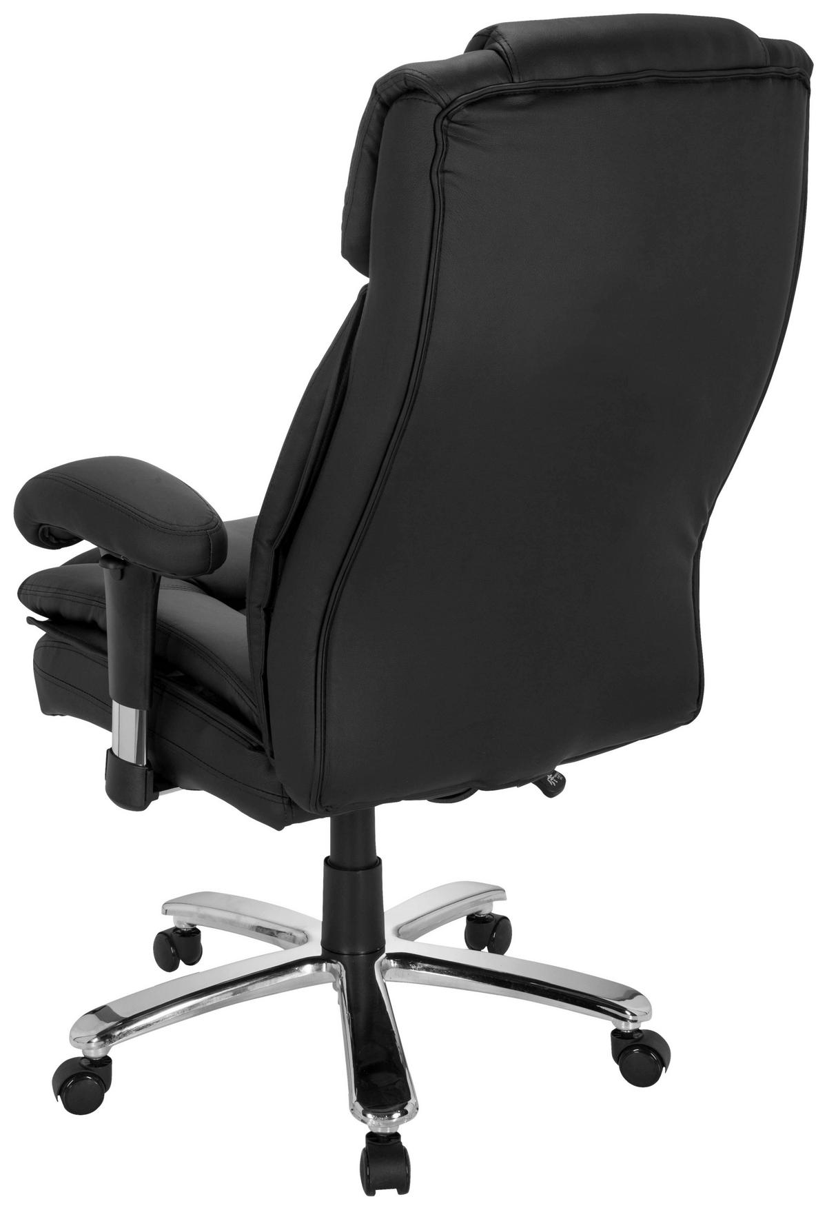 Chefsessel Builder Xxl Armstützen Schwarz 180 Kg - Silberfarben/Schwarz, MODERN, Kunststoff/Textil (77/123/84cm) - MID.YOU