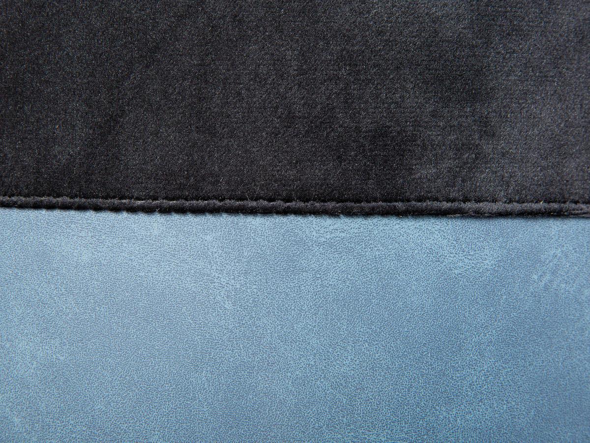 Hocker Osane Samt Blau/Schwarz Sitz Gepolstert H: 43 cm - Blau/Schwarz, KONVENTIONELL, Holzwerkstoff/Kunststoff (38/43/32,5cm) - MID.YOU