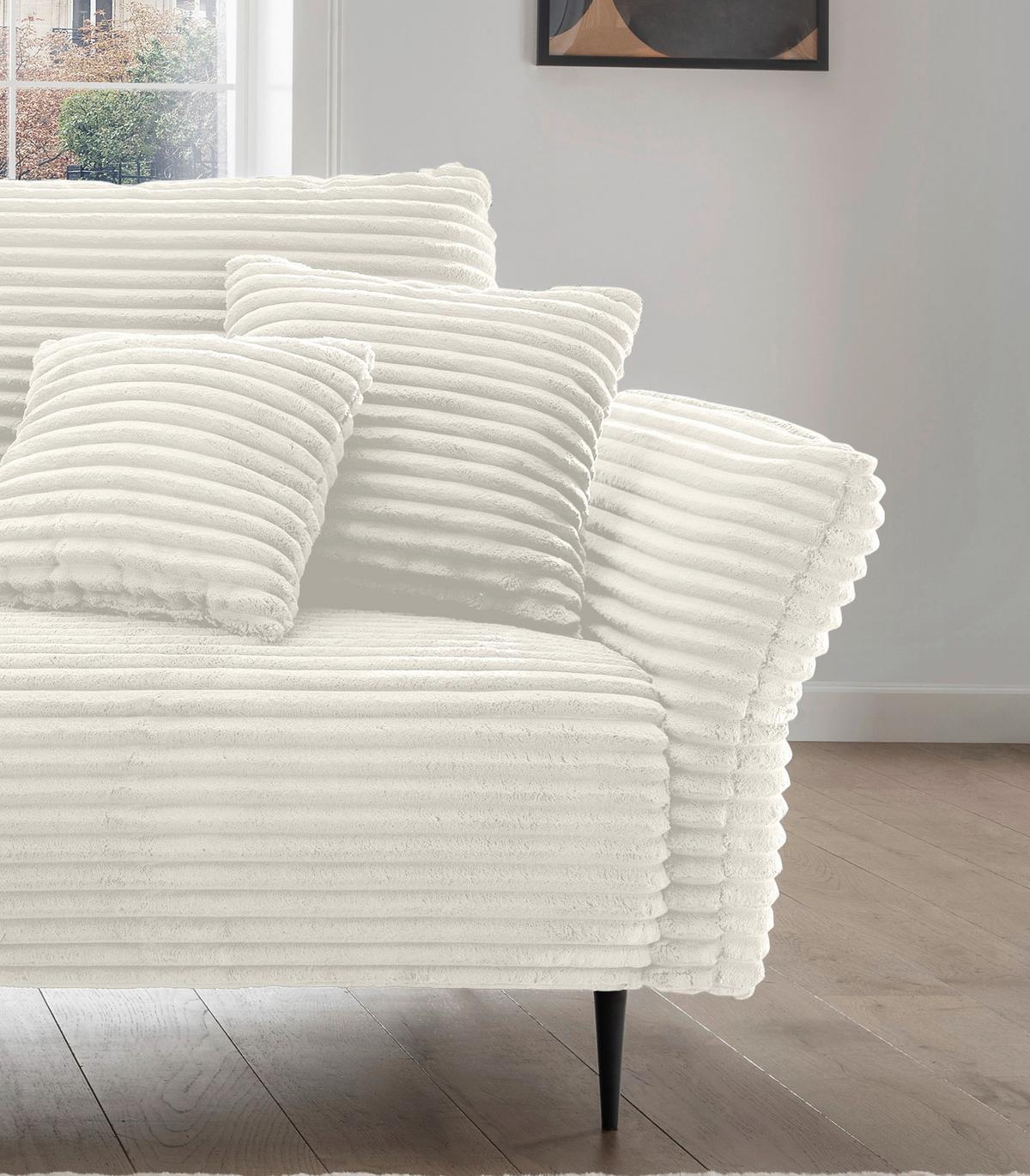 Ecksofa Vanilla Weiß S: 178x264-302 cm - Schwarz/Weiß, Design, Textil (178/264-302cm) - Livetastic