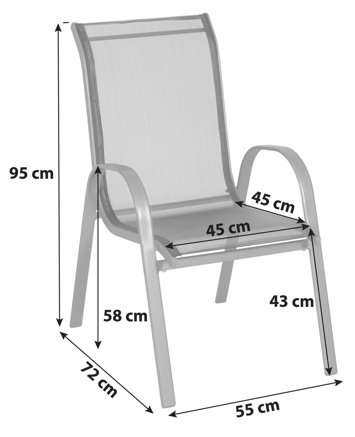 Gartensessel Alex - Anthrazit, MODERN, Textil/Metall (53/74/93cm) - Ondega