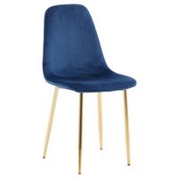 Stuhl-Set Polar - Messingfarben/Hellblau, Design, Textil/Metall (44/86/52cm) - Livetastic