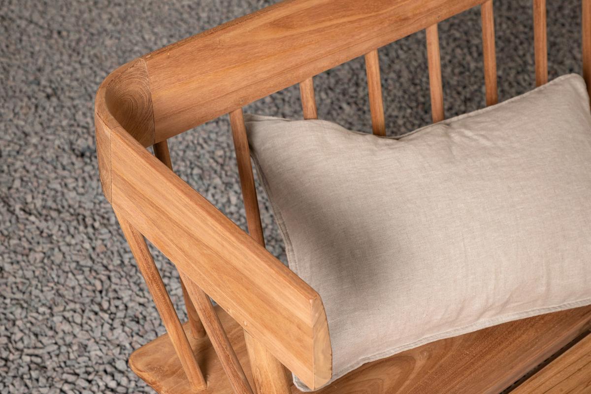 Gartenbank Teakholz 2-Sitzer Split - Teakfarben, KONVENTIONELL, Holz (58/85/132cm) - Gardenson