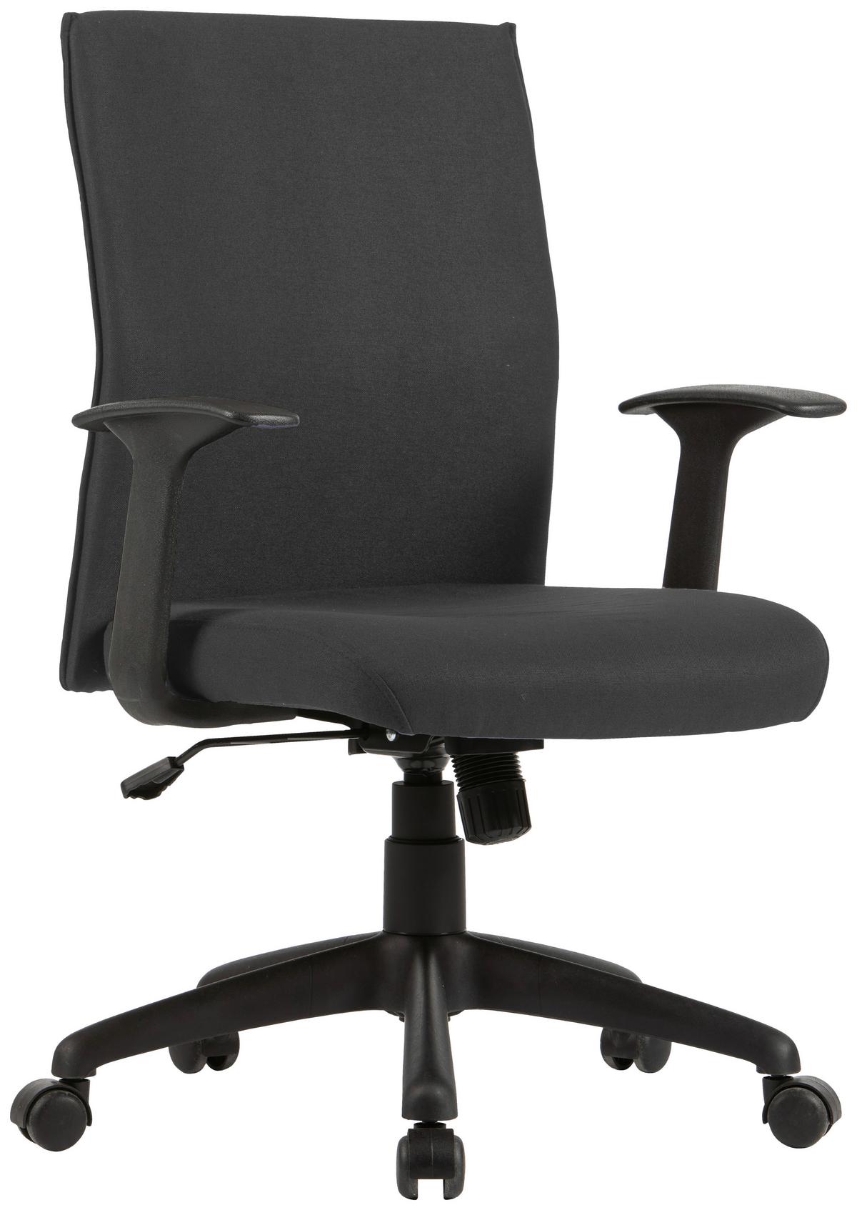 Bürostuhl Rocket Mit Armstützen Schwarz Bis 110 Kg - Schwarz, MODERN, Kunststoff/Textil (56/92,5-100,5/61,5cm) - MID.YOU