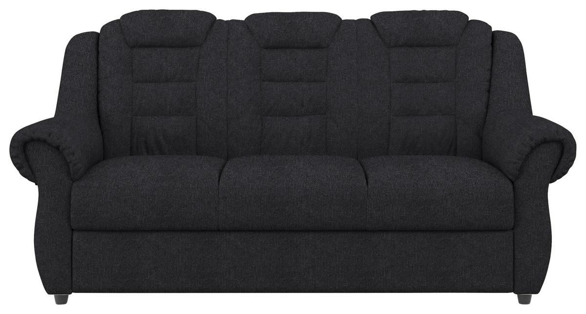 3-Sitzer-Sofa Boston Schwarz Chenille - Schwarz, KONVENTIONELL, Textil (196/102/101cm) - Livetastic