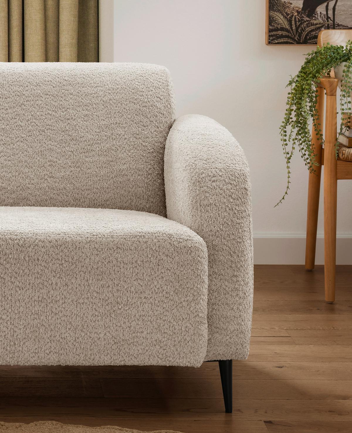 3-Sitzer-Sofa Marone Beige B: 180cm - Beige/Schwarz, MODERN, Textil (180/76/90cm) - Livetastic