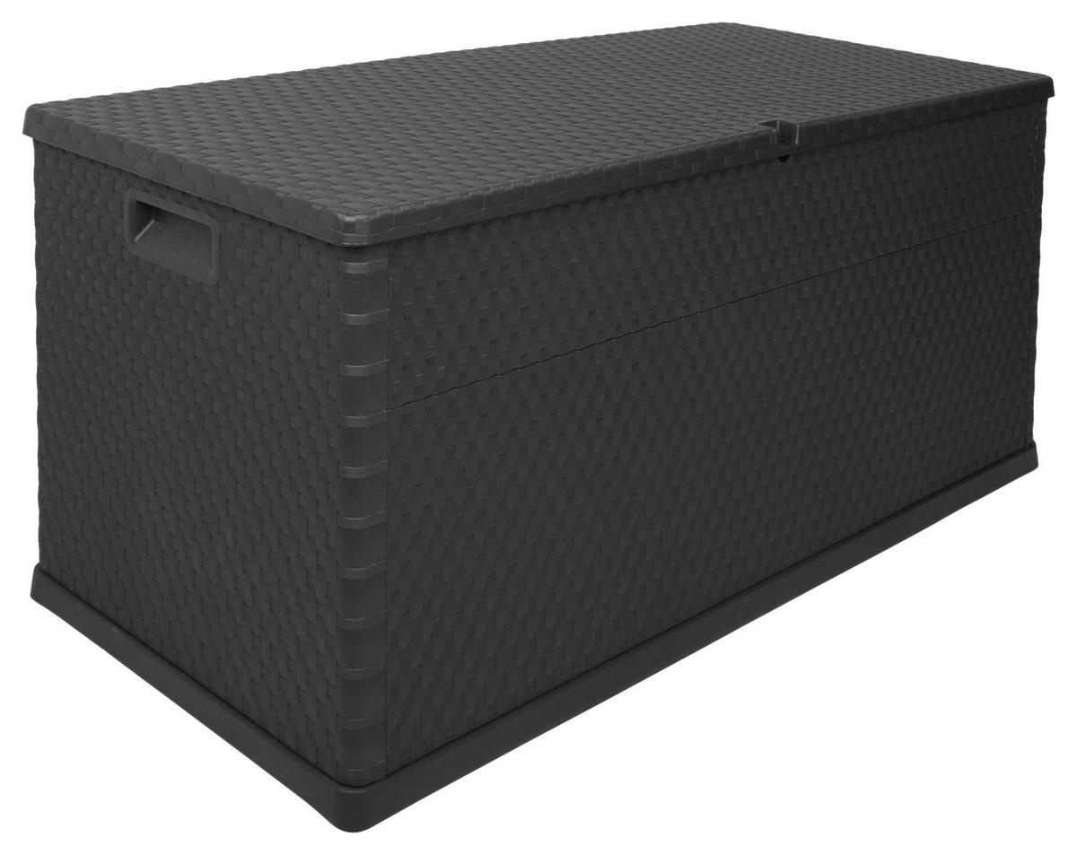 Kissenbox Rattan 118,5x62,5x55 cm 420L Anthrazit - Anthrazit, Basics, Kunststoff (118,5/62,5/55cm)