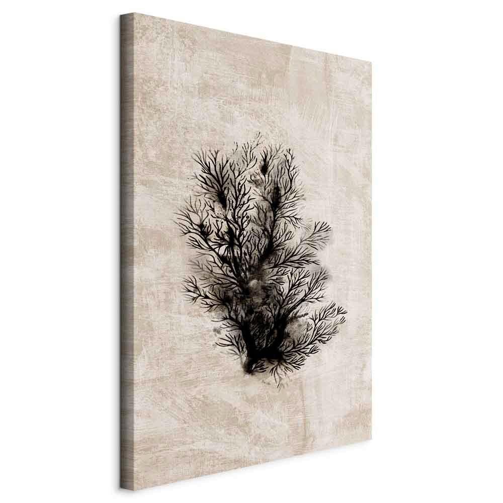 Leinwandbild Oceanic Schwarz Beige B: 40 Cm - Beige/Schwarz, Basics, Holzwerkstoff/Textil (40/60/1.2cm) - artgeist