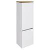 Midischrank mit Türdämpfer Pienza 40cm Weiß/Eiche Dekor - Eichefarben/Silberfarben, Basics, Holzwerkstoff (40/130/35cm) - Held