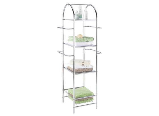 Fürdőszoba Polc Több Célra - krómszínű, modern, fém (54,5/132/36,5cm) - HOMEZONE Fürdőszoba Polc Több Célra - krómszínű, modern, fém (54,5/132/36,5cm) - HOMEZONE