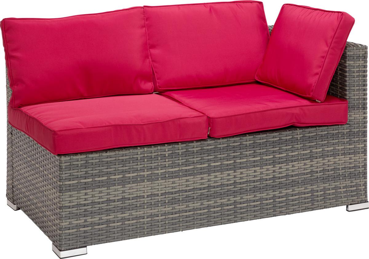 Lounge Garnitúra Leona - barna/piros, Modern, műanyag/Üveg (146/199cm) - Luca Bessoni