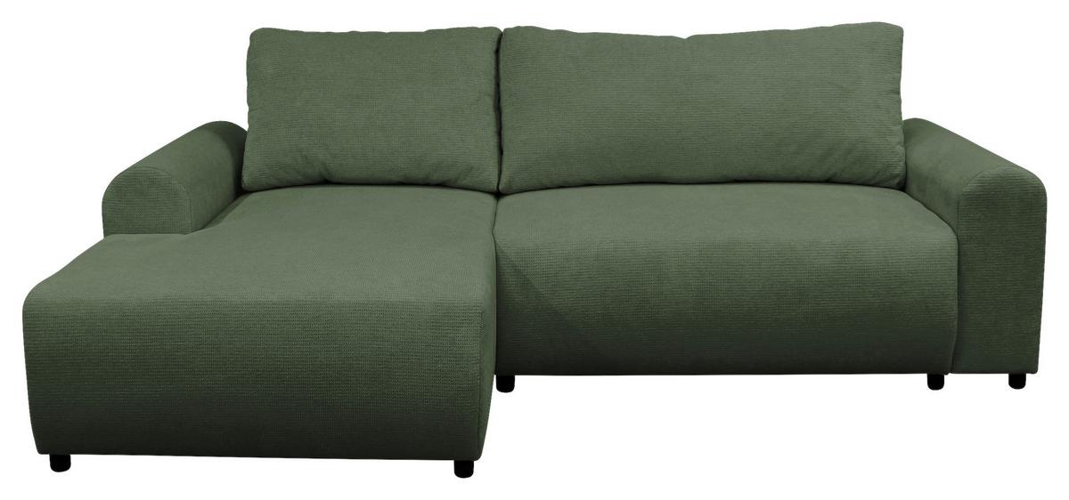 Ecksofa Velo Grün S: 160x250 cm - Schwarz/Grün, Design, Textil (160/250cm) - MID.YOU